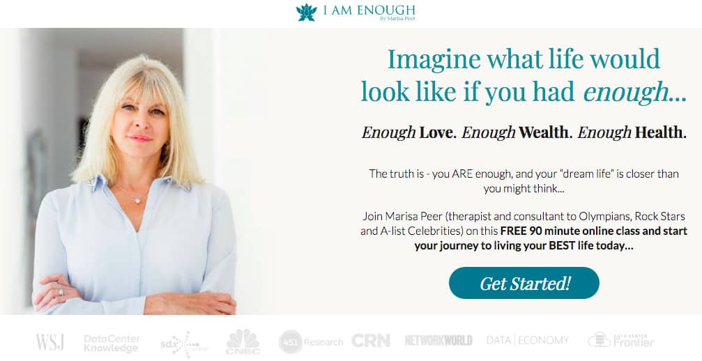 I am enough program banner