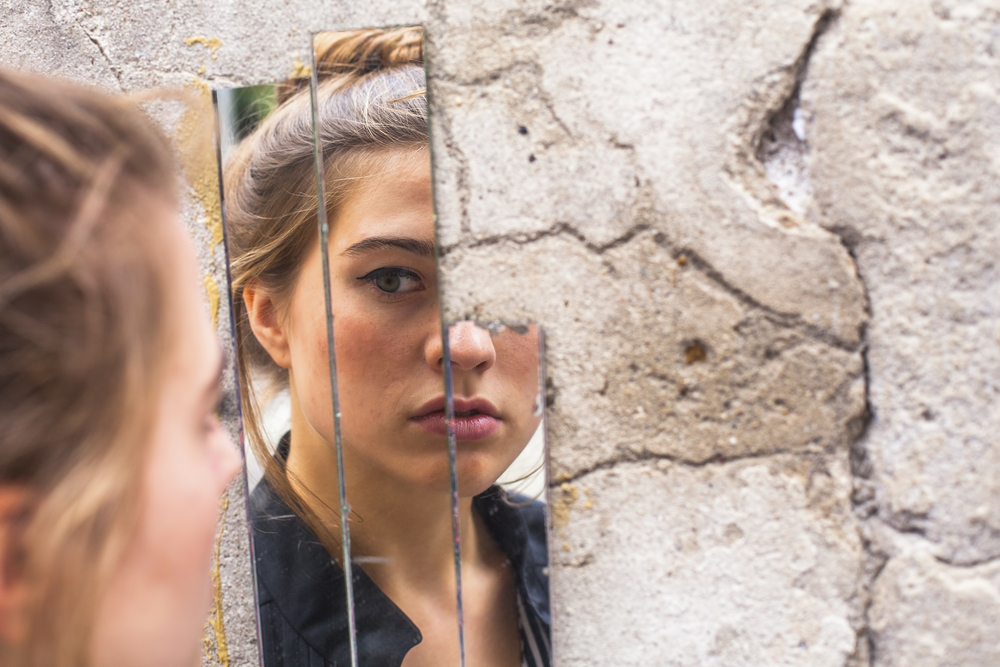 reflection of woman
