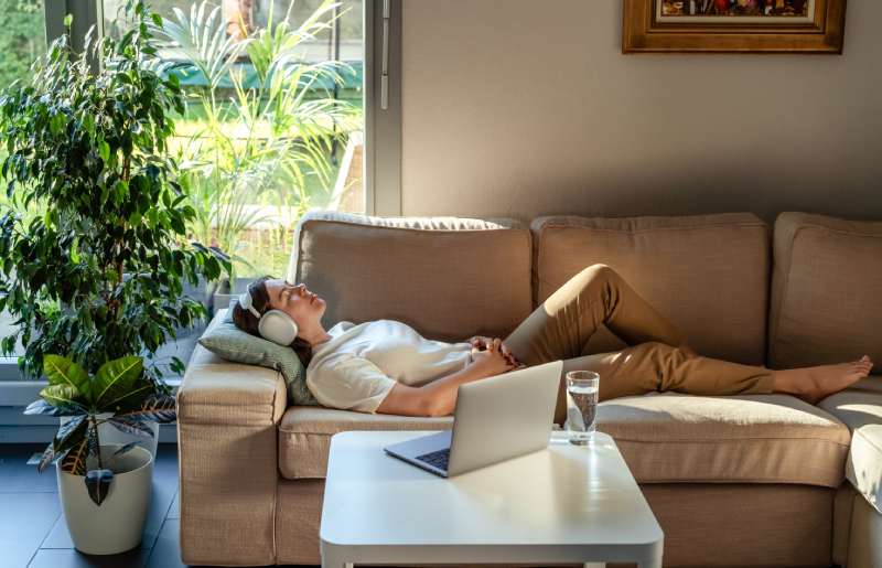 Woman under self-hypnosis