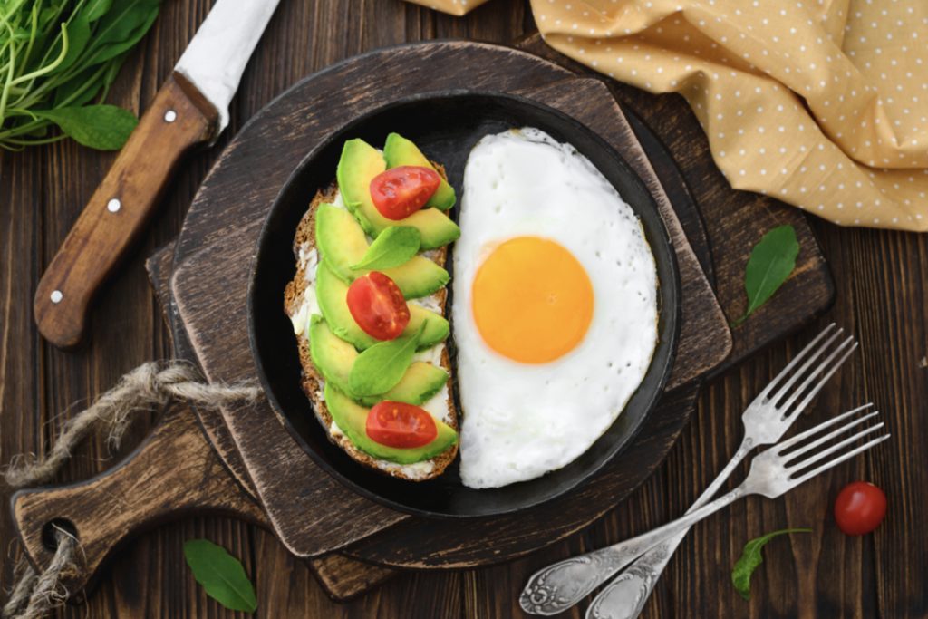 fried egg and avocado on toast